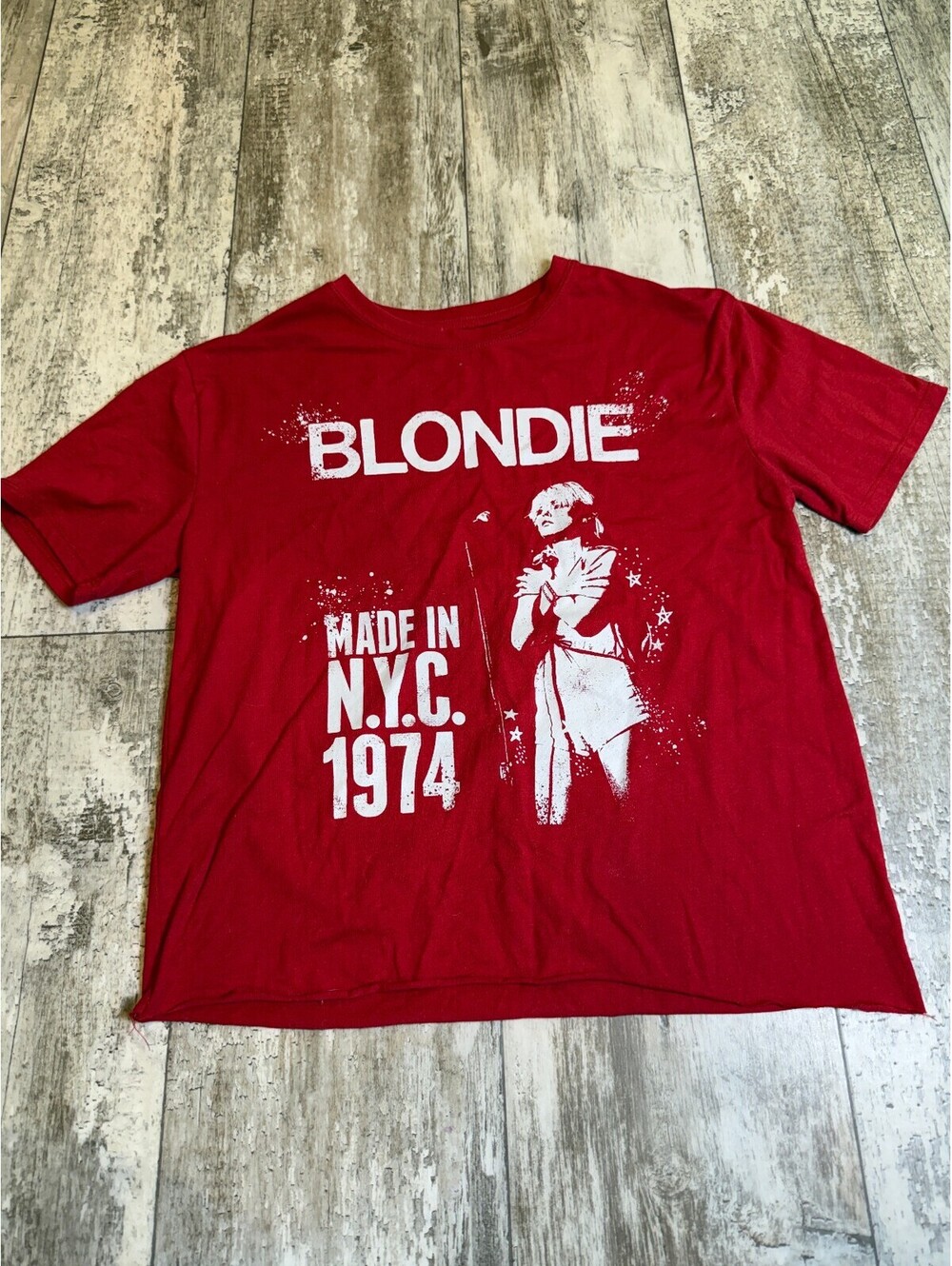 Blondie Womens XL Red Debbie Harry Graphic T Shirt Band Tee